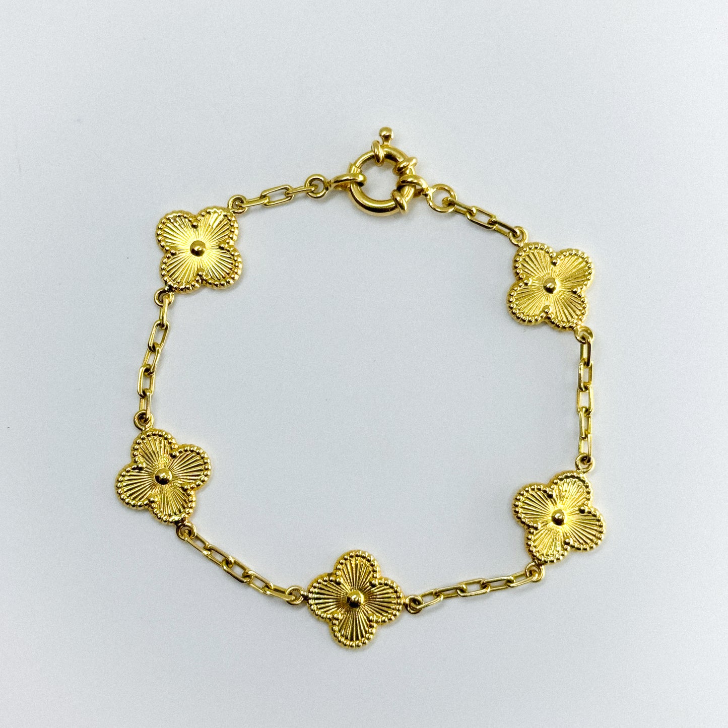Pulsera Trébol oro 18k