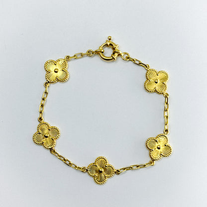 Pulsera Trébol oro 18k