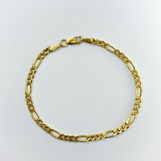 Pulsera Fígaro en oro 18k