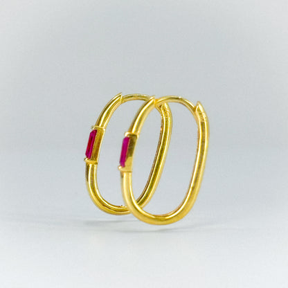 Argollas Oval Fuxia