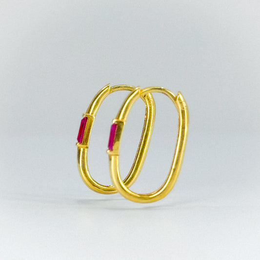 Argollas Oval Fuxia