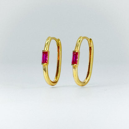 Argollas Oval Fuxia