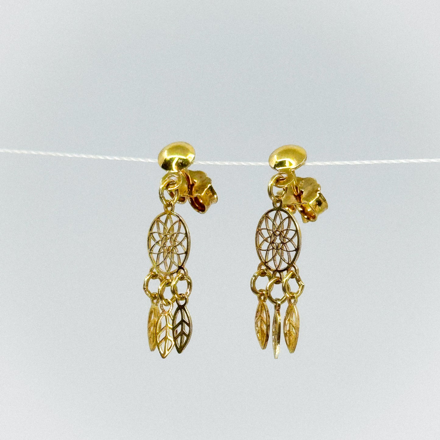Aretes Atrapasueños de Oro 18k – Espíritu Libre