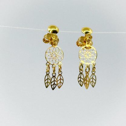 Aretes Atrapasueños de Oro 18k – Espíritu Libre