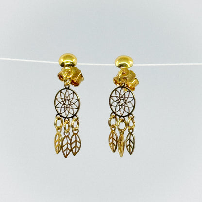 Aretes Atrapasueños de Oro 18k – Espíritu Libre