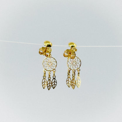 Aretes Atrapasueños de Oro 18k – Espíritu Libre