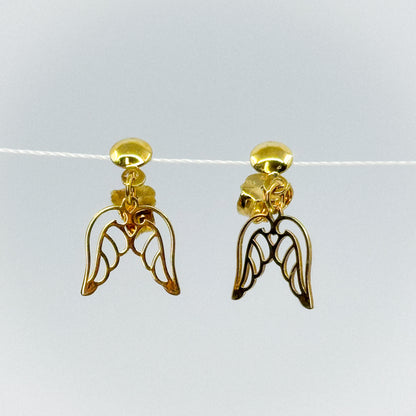 Aretes Alas Celestiales de Oro 18k