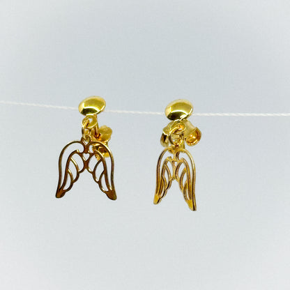 Aretes Alas Celestiales de Oro 18k