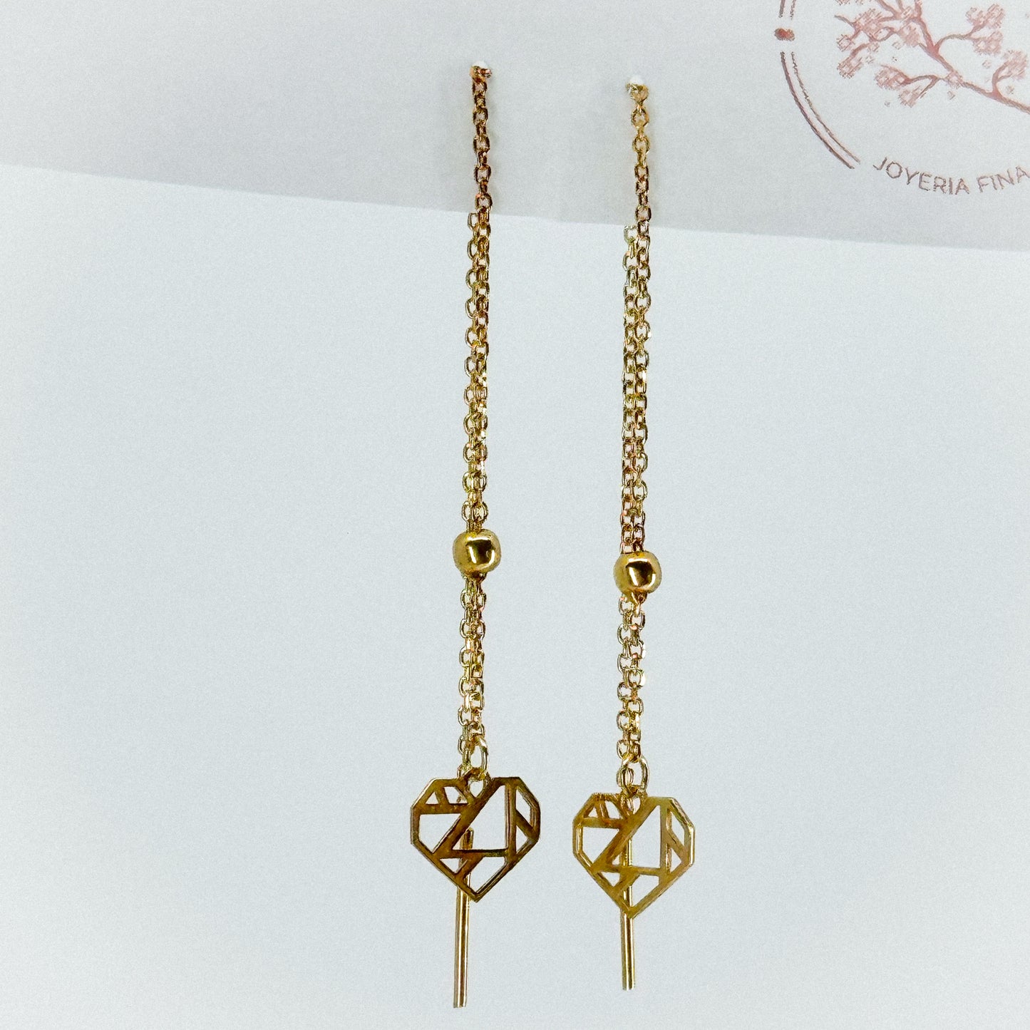 Aretes Corazón Trenzado de Oro 18k