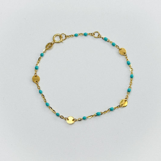Pulsera Turquesa Destellos 18k✨