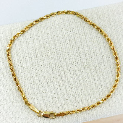 Pulsera Cordón dorado 18k✨