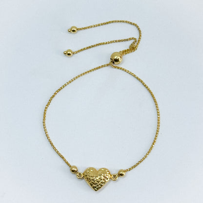 Pulsera Regulable Corazón Reluciente 18k✨