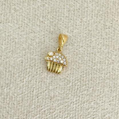 Dije Cupcake Brillante en oro 18k ✨