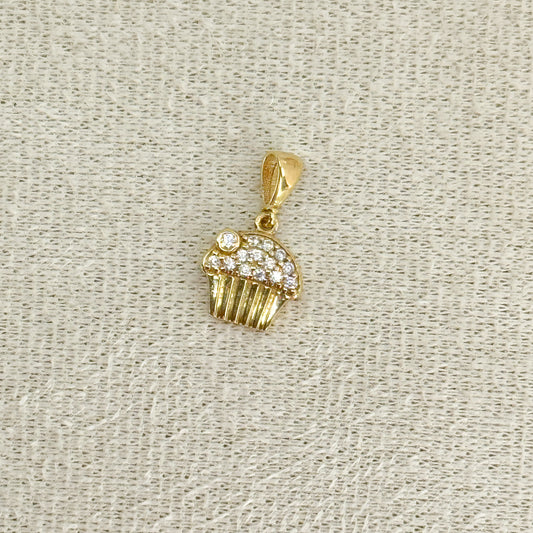 Dije Cupcake Brillante en oro 18k ✨