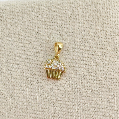 Dije Cupcake Brillante en oro 18k ✨