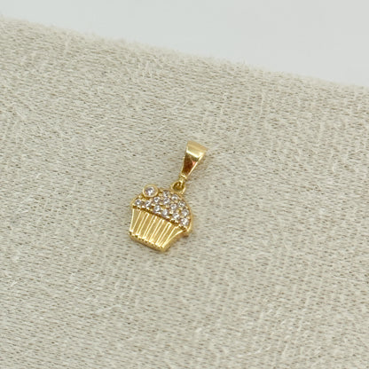 Dije Cupcake Brillante en oro 18k ✨
