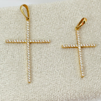 Dije Cruz Pavé Brillante Oro 18K