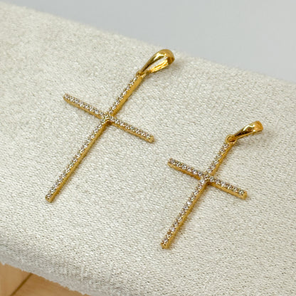 Dije Cruz Pavé Brillante Oro 18K