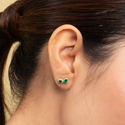 Aretes Esmeralda Imperial - Esmeralda y Diamantes en Oro 18K