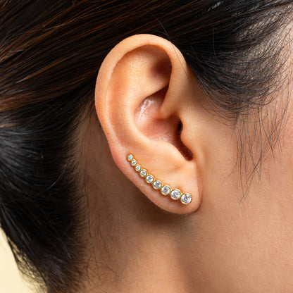 Aretes Éclat Impérial – Cristales Graduados en Oro 18K