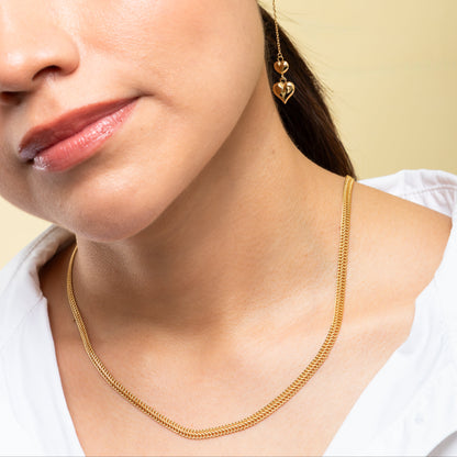 Cadena Plana en Oro 18K – 45 cm