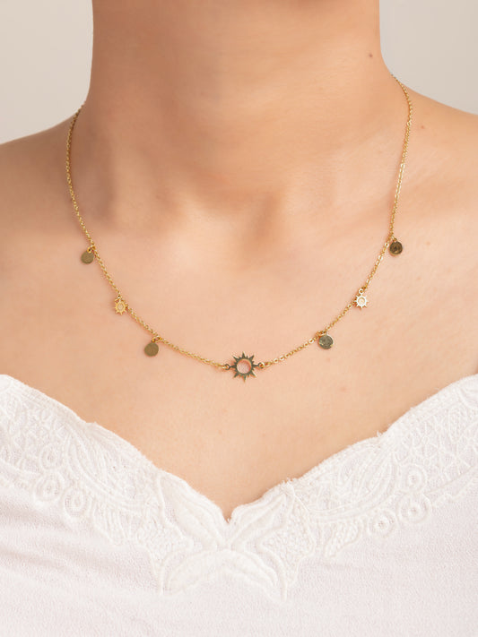 Choker Sol & Lunas Doradas 18k