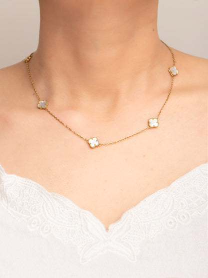 Collar Trébol Nácar Encanto 18k