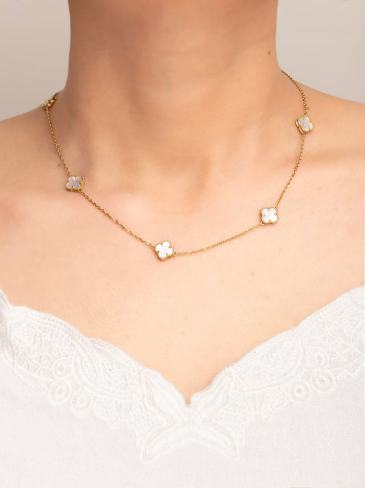 Collar Trébol Nácar Encanto 18k