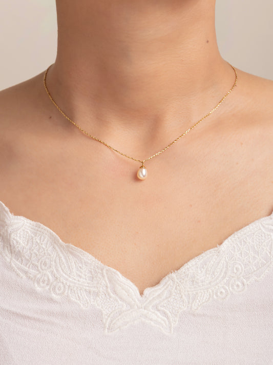 Collar Gota de Perla 18k