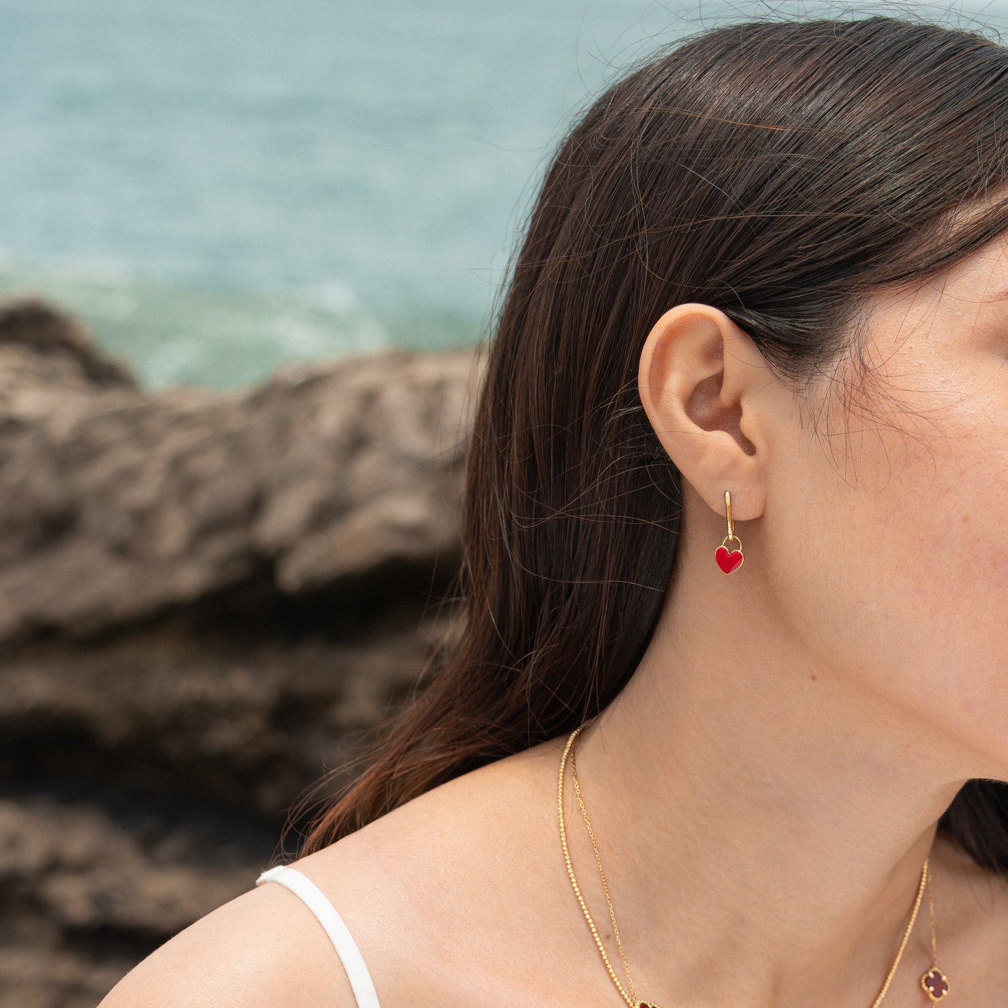 Aretes Amor Versátil de Oro 18k
