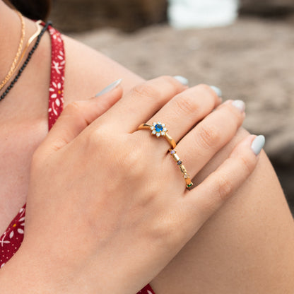 Anillo Solitario Azul