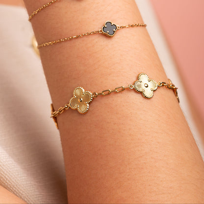 Pulsera Trébol oro 18k