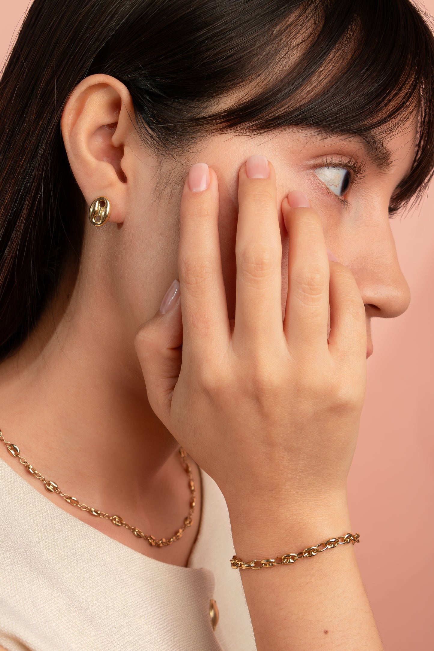 Aretes eslabón de marinero
