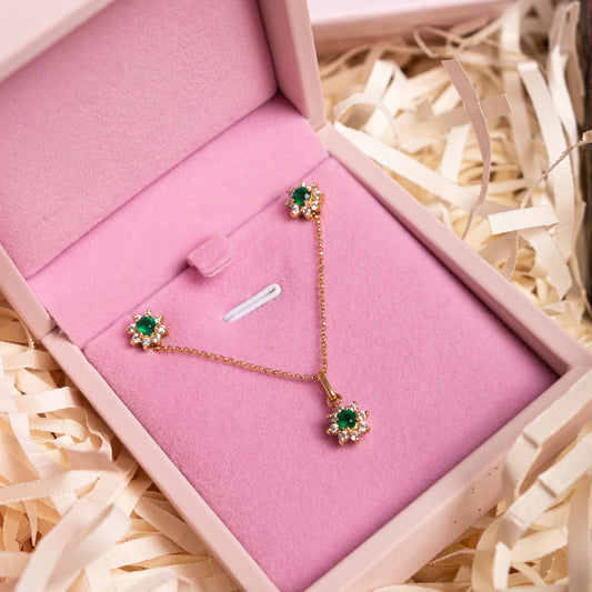 ✨ Aretes Roseta con piedras naturales en oro 18k ✨